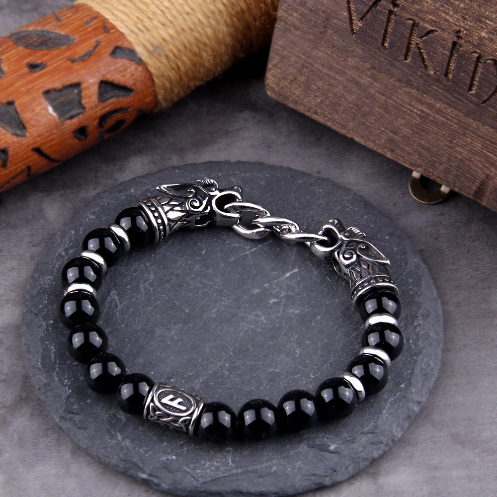 Viking Dragon Bracelet – Black Stainless Steel Norse Cuff for Men Viking Dragon Bracelet – Black Stainless Steel Norse Cuff for Men