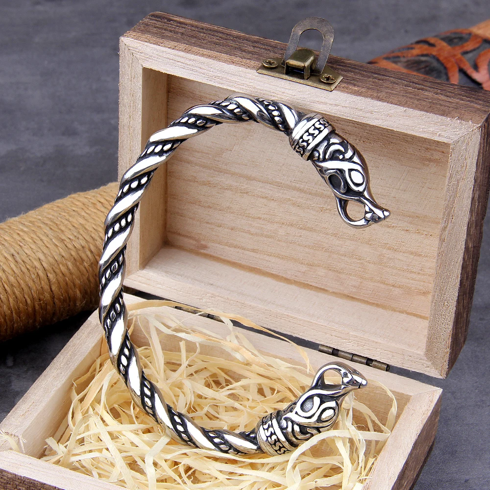 Viking Dragon Bracelet – Black Stainless Steel Norse Cuff for Men Viking Dragon Bracelet – Black Stainless Steel Norse Cuff for Men