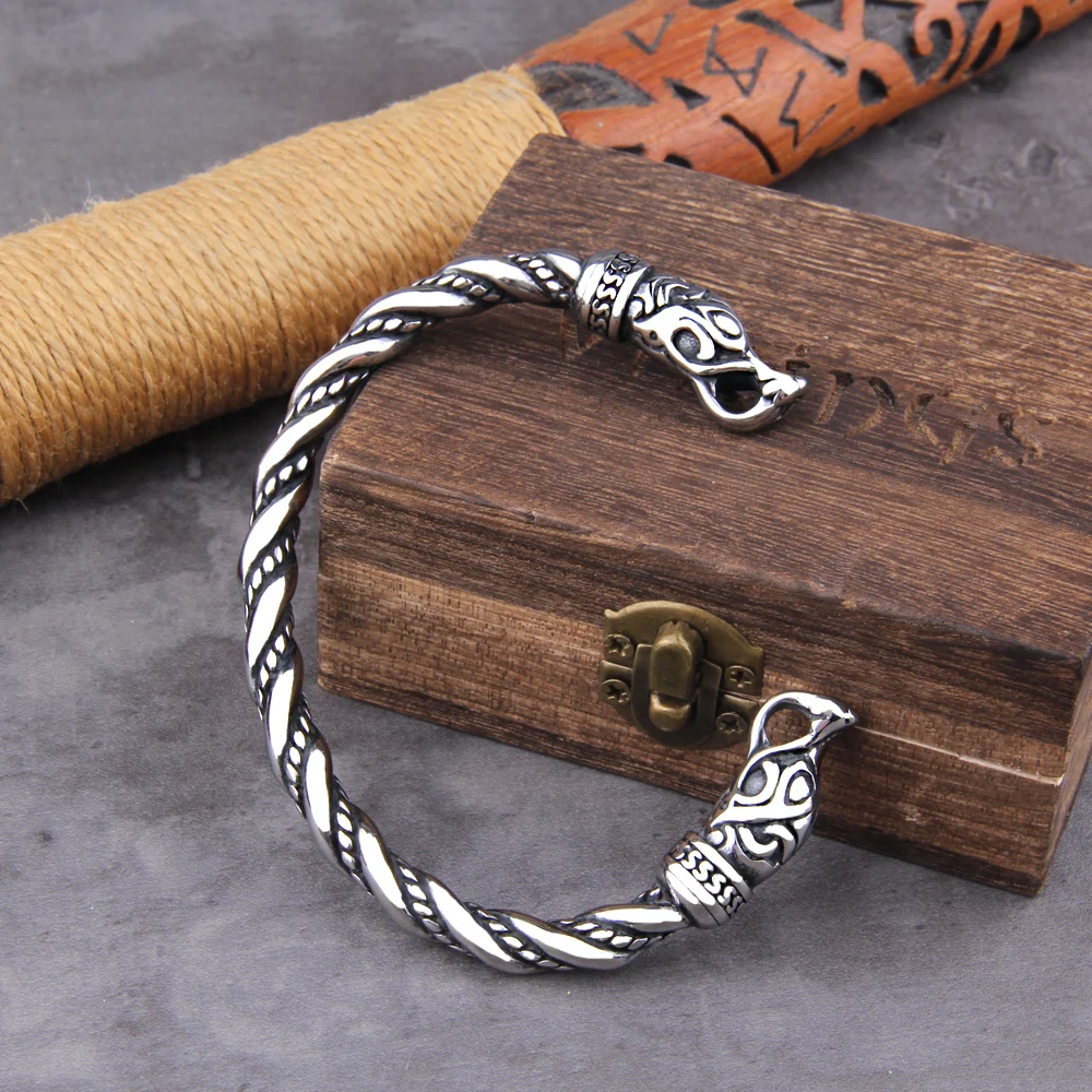 Viking Dragon Bracelet – Black Stainless Steel Norse Cuff for Men Viking Dragon Bracelet – Black Stainless Steel Norse Cuff for Men