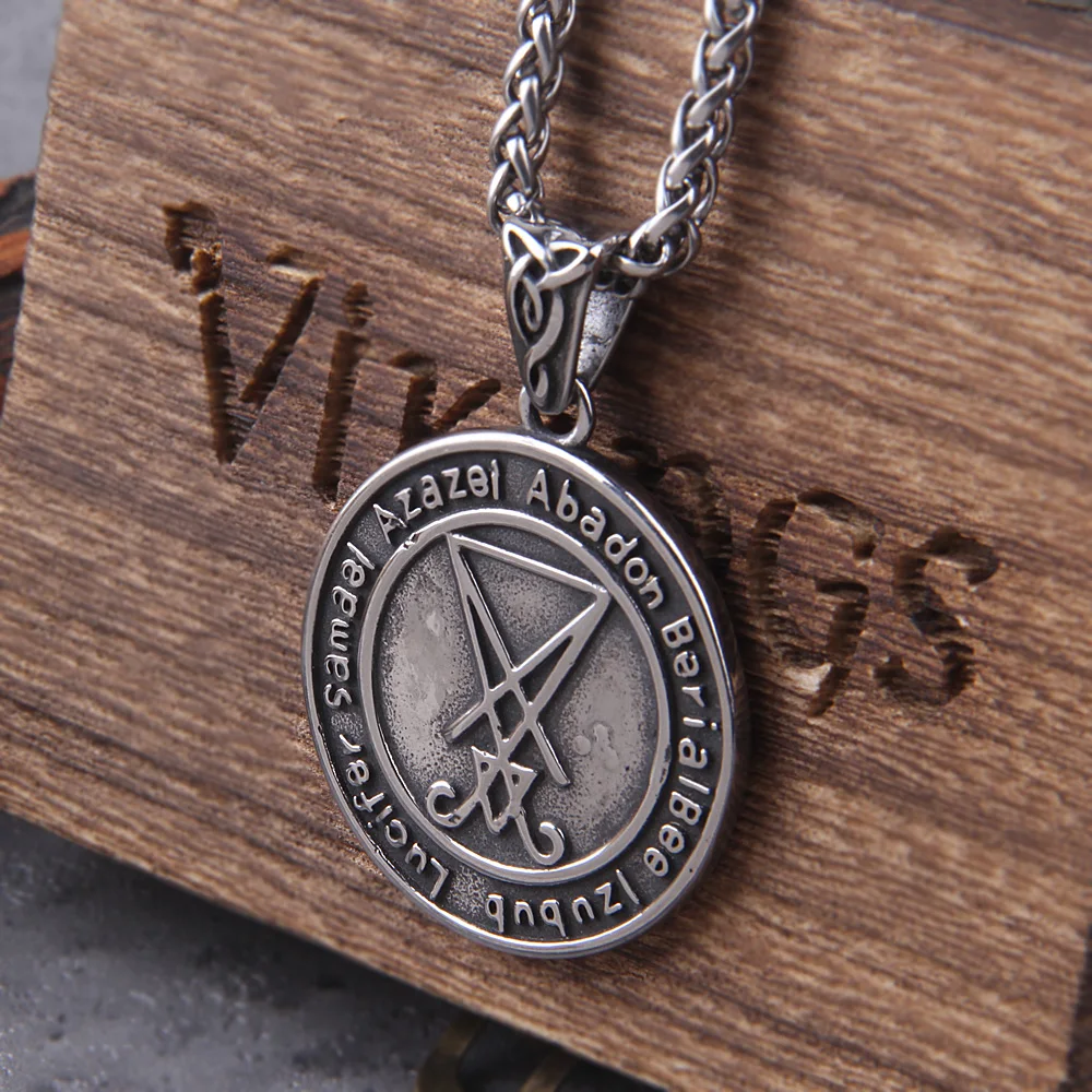 Lucifer Sigil Pendant – Men’s Stainless Steel Satanic Necklace Lucifer Sigil Pendant – Men's Stainless Steel Satanic Necklace