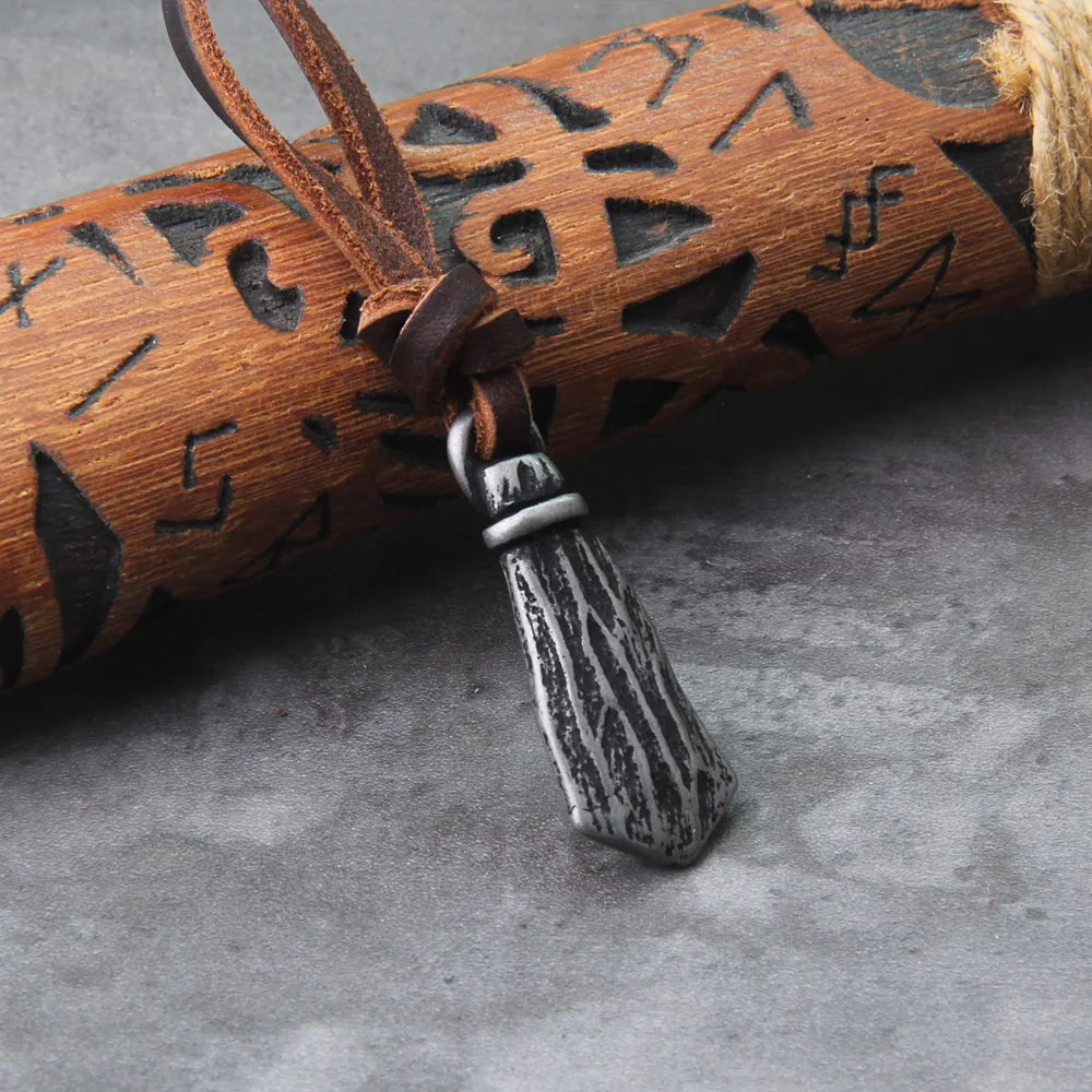 Viking Rune Pendant – Gray Stainless Steel Necklace for Men Viking Rune Pendant – Gray Stainless Steel Necklace for Men