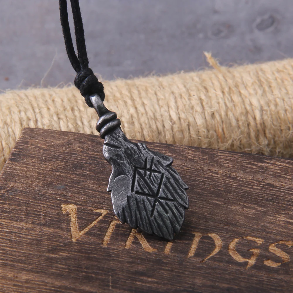 Viking Rune Pendant – Gray Stainless Steel Necklace for Men Viking Rune Pendant – Gray Stainless Steel Necklace for Men