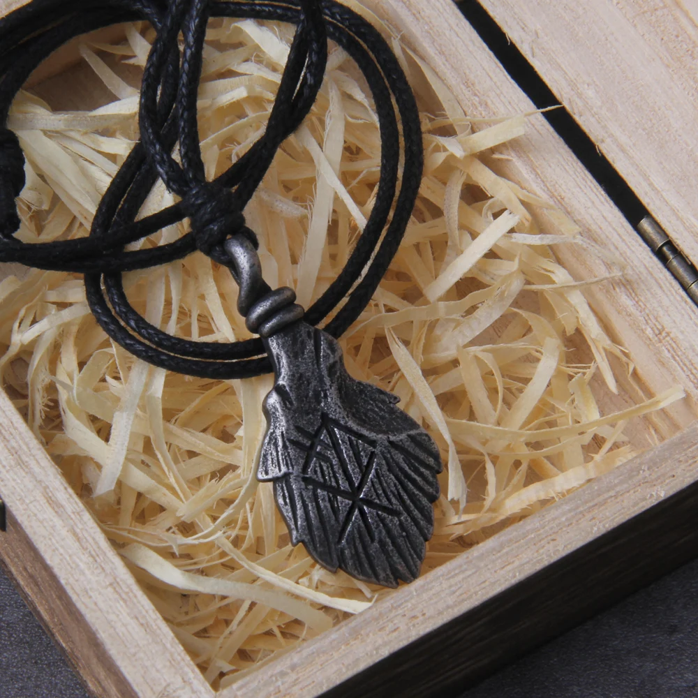 Viking Rune Pendant – Gray Stainless Steel Necklace for Men Viking Rune Pendant – Gray Stainless Steel Necklace for Men