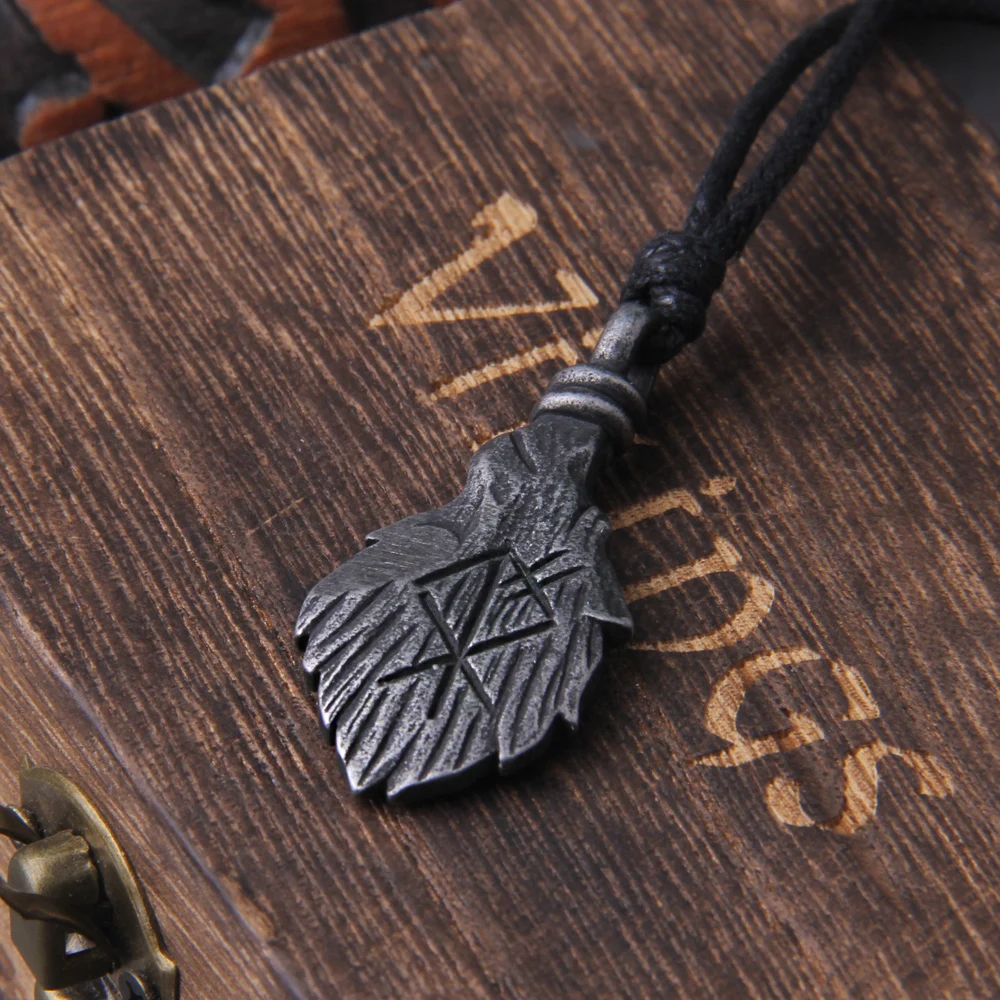 Viking Rune Pendant – Gray Stainless Steel Necklace for Men Viking Rune Pendant – Gray Stainless Steel Necklace for Men