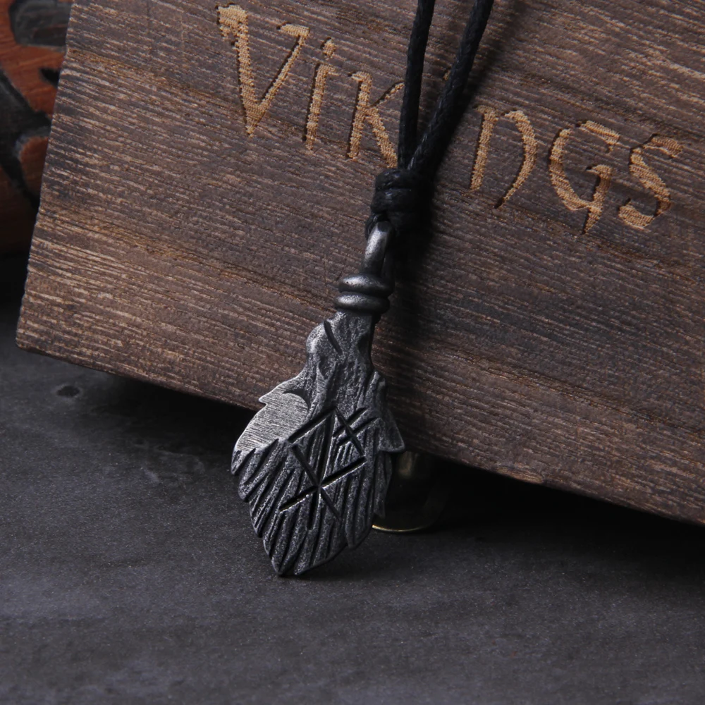 Viking Rune Pendant – Gray Stainless Steel Necklace for Men Viking Rune Pendant – Gray Stainless Steel Necklace for Men