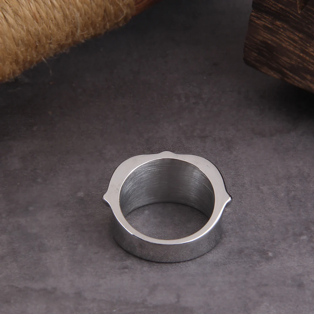 Punk Face Split Ring – Gothic Stainless Steel Biker Jewelry