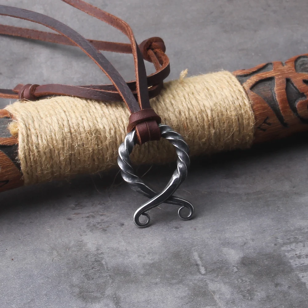 Viking Odin Rune Pendant – Iron Color Stainless Steel Necklace