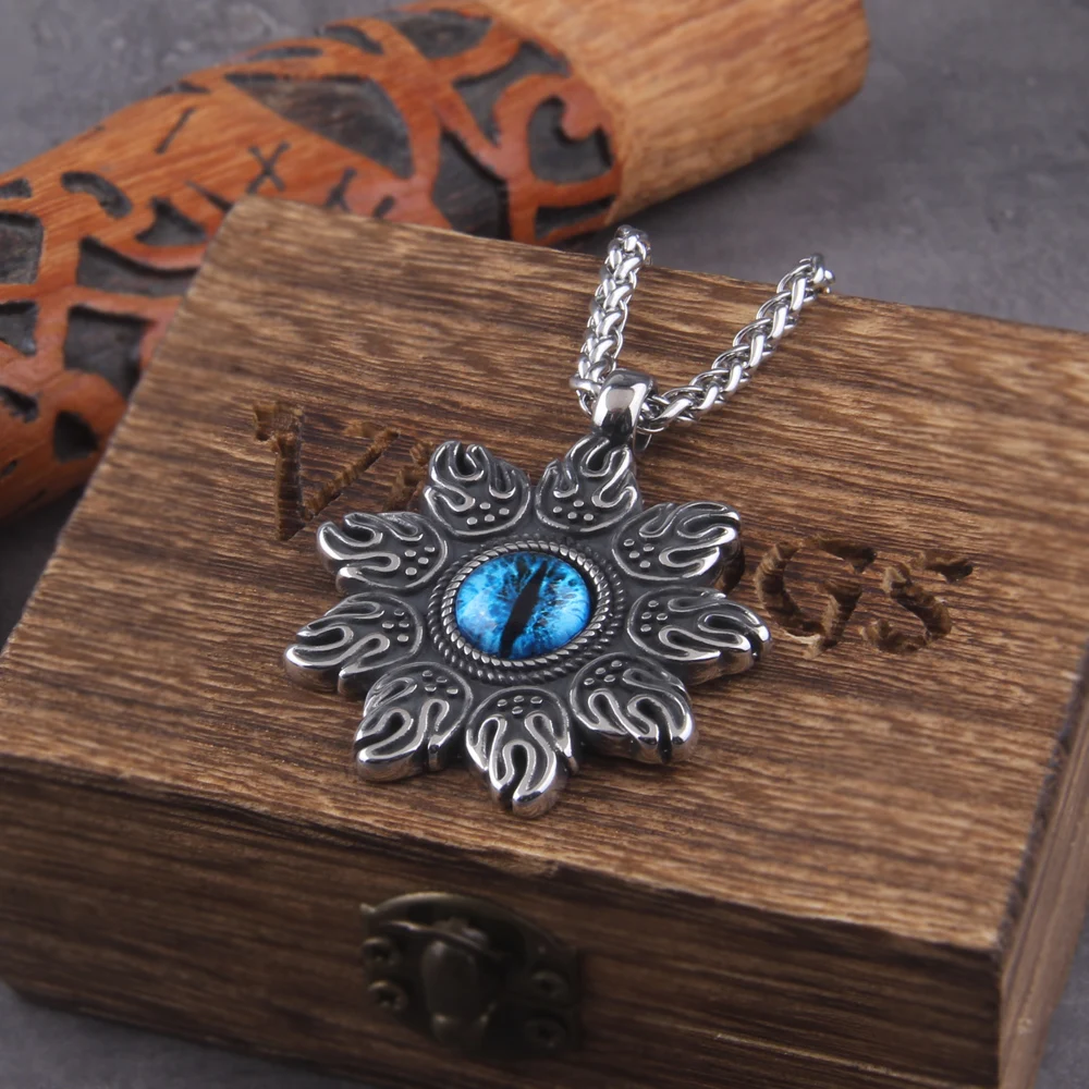 Blue Magic Eye Pendant Necklace – 316L Stainless Steel Fire Art Jewelry Blue Magic Eye Pendant Necklace – 316L Stainless Steel Fire Art Jewelry