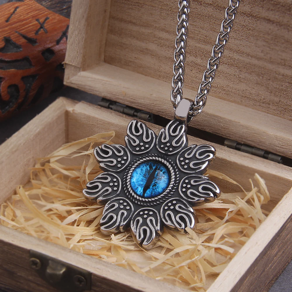 Blue Magic Eye Pendant Necklace – 316L Stainless Steel Fire Art Jewelry Blue Magic Eye Pendant Necklace – 316L Stainless Steel Fire Art Jewelry