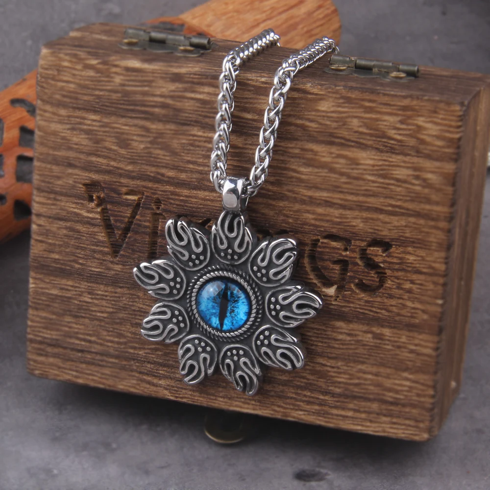 Blue Magic Eye Pendant Necklace – 316L Stainless Steel Fire Art Jewelry Blue Magic Eye Pendant Necklace – 316L Stainless Steel Fire Art Jewelry