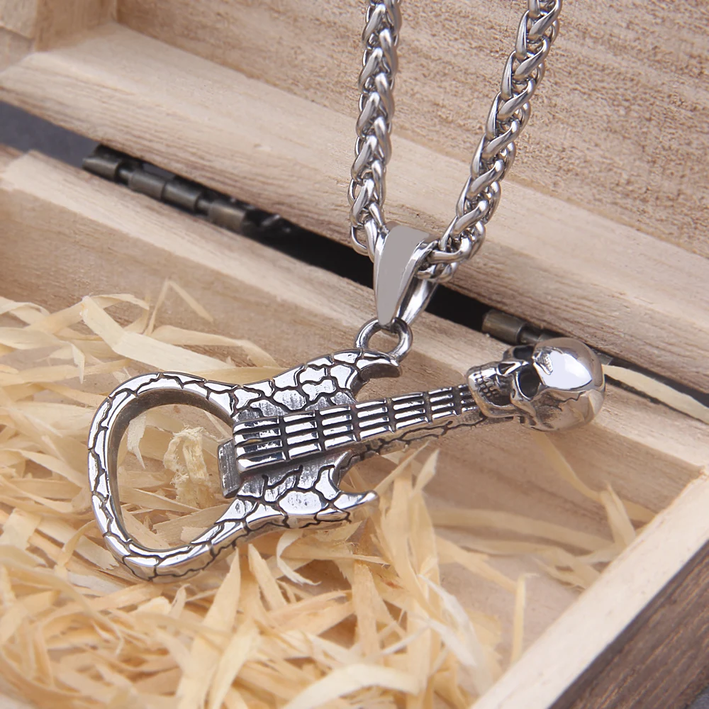 Classic Rock Guitar Pendant Necklace – 316L Stainless Steel Music Festival Jewelry for Men & Women Classic Rock Guitar Pendant Necklace – 316L Stainless Steel Music Festival Jewelry for Men & Women