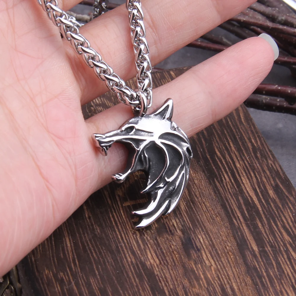 Geralt’s Wolf Head Pendant Necklace – Witcher Wild Hunt Inspired Stainless Steel Amulet Geralt’s Wolf Head Pendant Necklace – Witcher Wild Hunt Inspired Stainless Steel Amulet