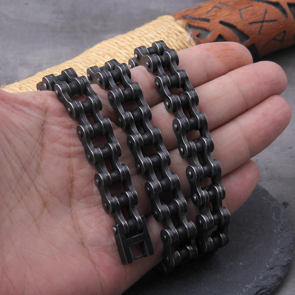 Stainless Steel Motorcycle Chain Bracelet for Men – Heavy Biker Link Wristband Jewelry