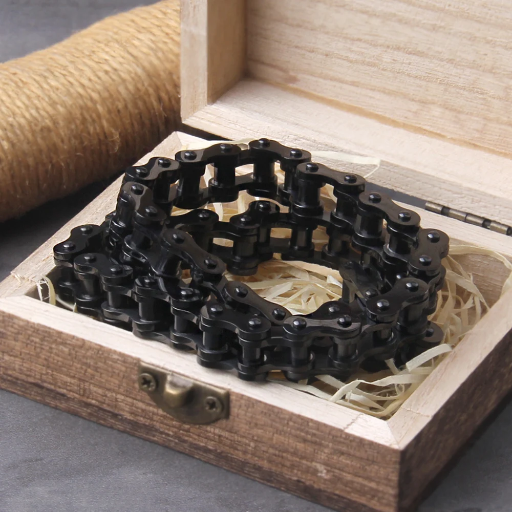 Stainless Steel Motorcycle Chain Bracelet for Men – Heavy Biker Link Wristband Jewelry