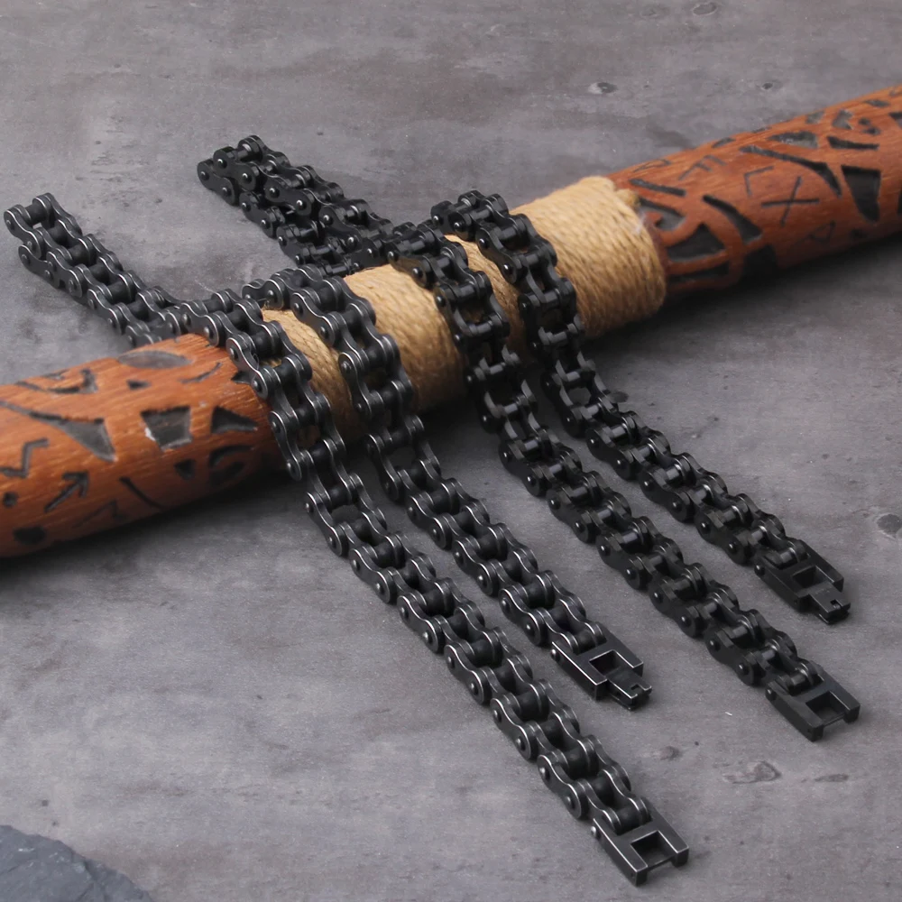 Stainless Steel Motorcycle Chain Bracelet for Men – Heavy Biker Link Wristband Jewelry