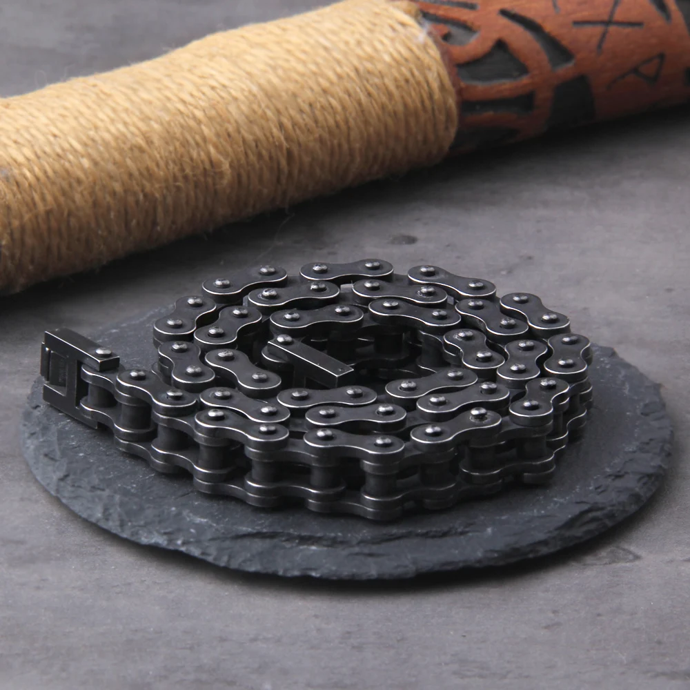 Stainless Steel Motorcycle Chain Bracelet for Men – Heavy Biker Link Wristband Jewelry