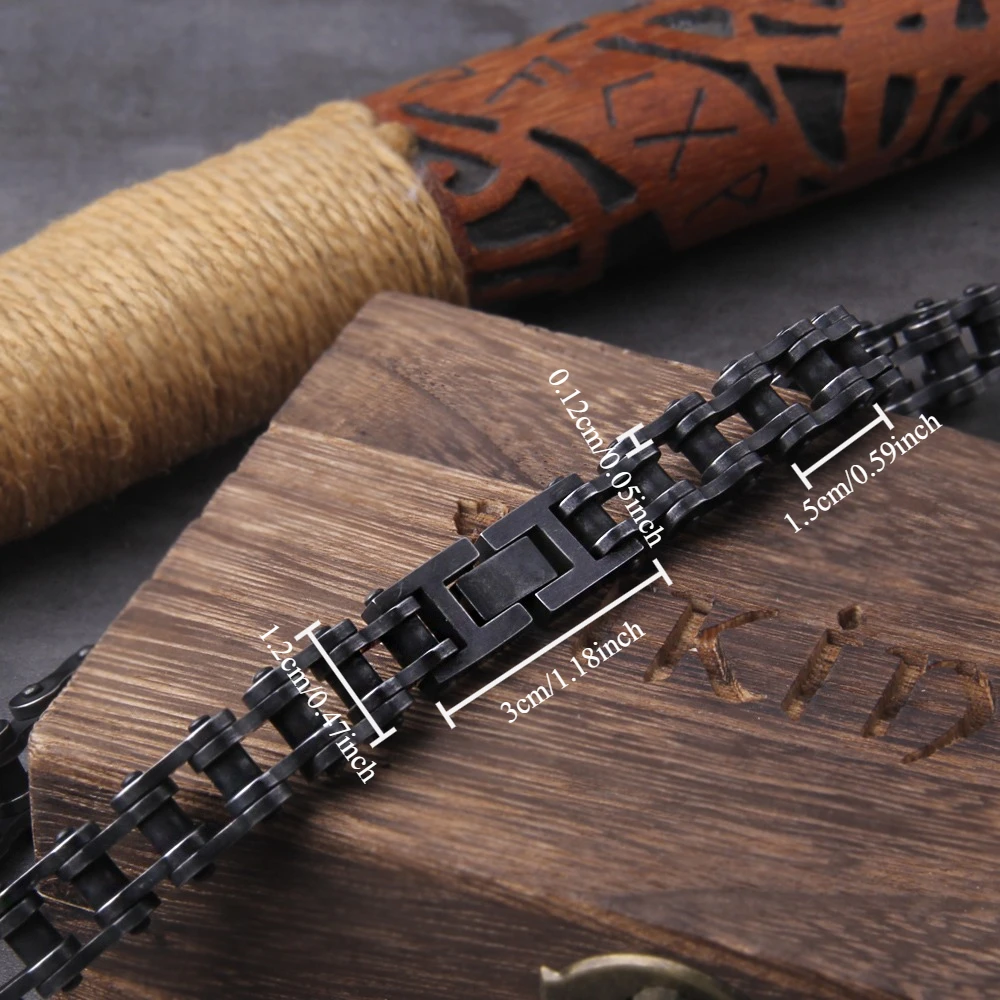 Stainless Steel Motorcycle Chain Bracelet for Men – Heavy Biker Link Wristband Jewelry