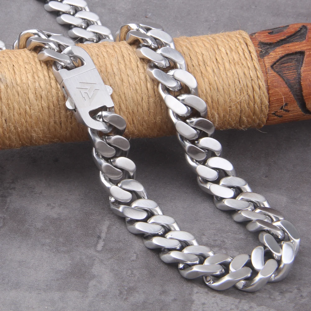 Stainless Steel Motorcycle Chain Bracelet for Men – Heavy Biker Link Wristband Jewelry