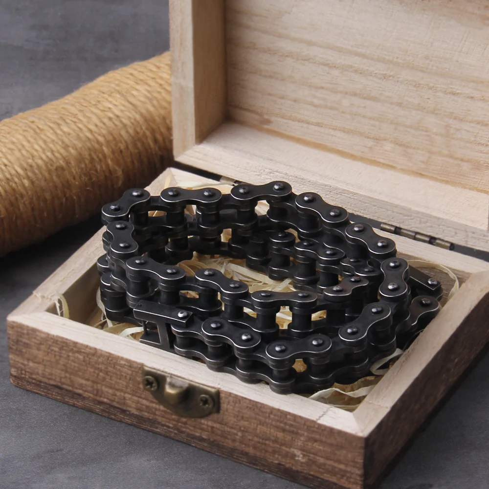 Stainless Steel Motorcycle Chain Bracelet for Men – Heavy Biker Link Wristband Jewelry