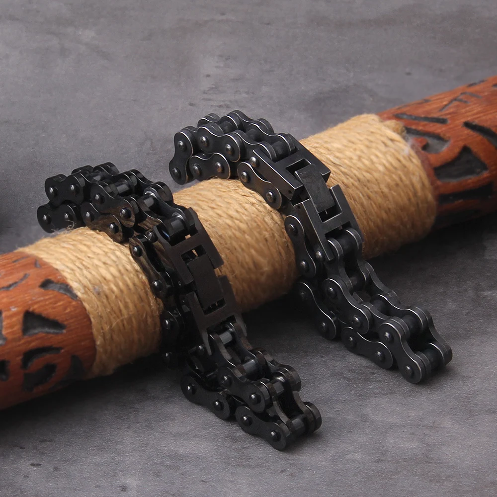 Stainless Steel Motorcycle Chain Bracelet for Men – Heavy Biker Link Wristband Jewelry