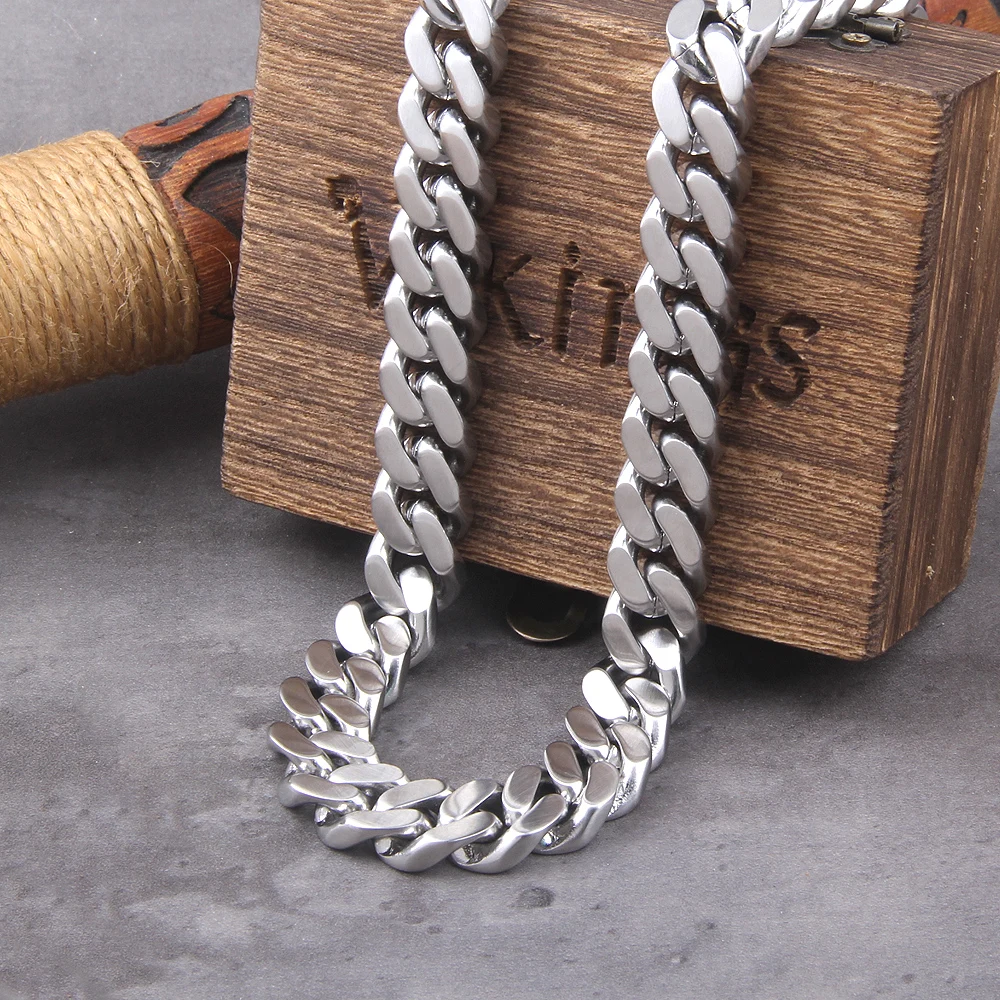 Stainless Steel Motorcycle Chain Bracelet for Men – Heavy Biker Link Wristband Jewelry