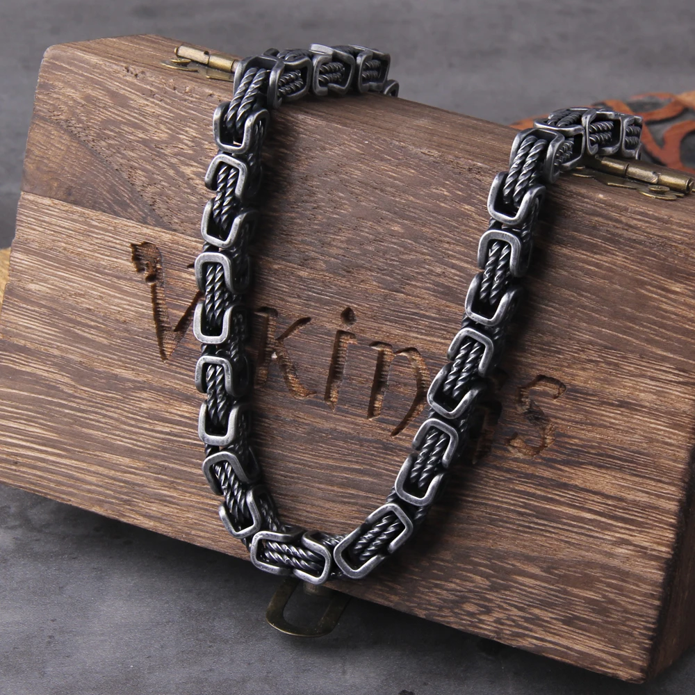 Punk Bicycle Chain Bracelet for Men – Gray Stainless Steel Magnetic Clasp