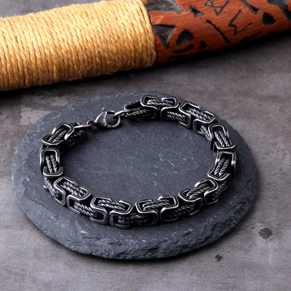 Punk Bicycle Chain Bracelet for Men – Gray Stainless Steel Magnetic Clasp Punk Bicycle Chain Bracelet for Men – Gray Stainless Steel Magnetic Clasp