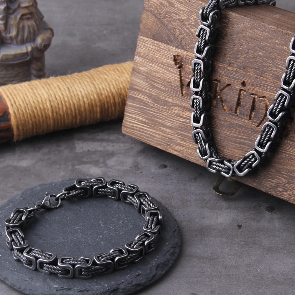 Punk Bicycle Chain Bracelet for Men – Gray Stainless Steel Magnetic Clasp