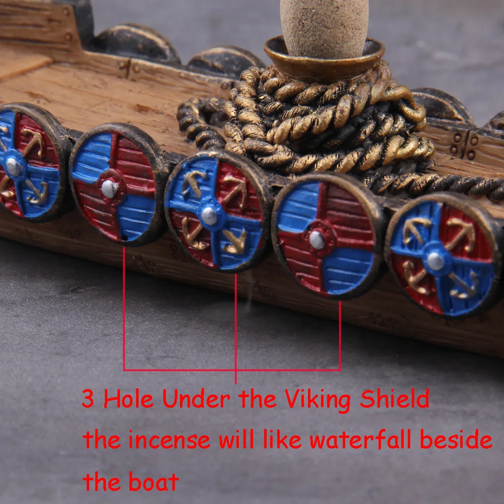 Viking Dragon Boat Waterfall Incense Burner – Ceramic Aromatherapy Holder + 10 Free Cones Viking Dragon Boat Waterfall Incense Burner – Ceramic Aromatherapy Holder + 10 Free Cones