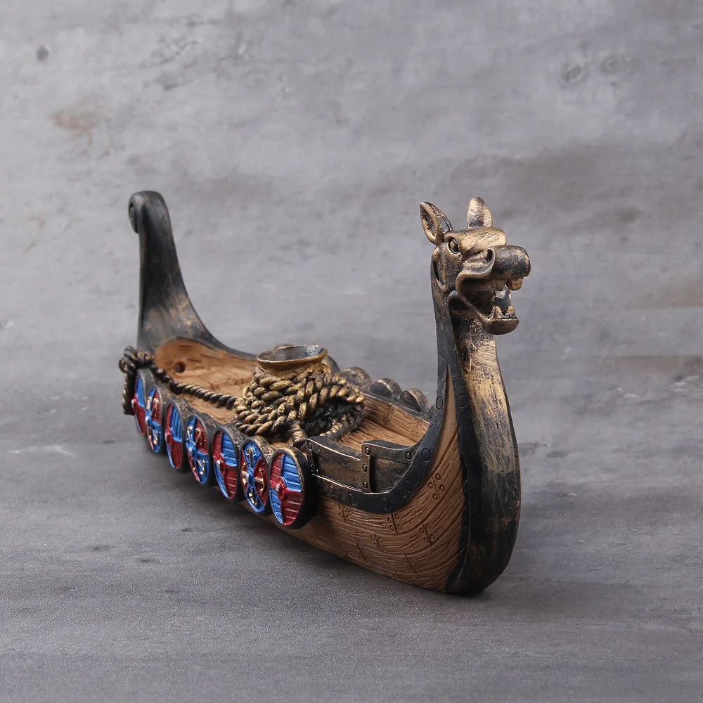 Viking Dragon Boat Waterfall Incense Burner – Ceramic Aromatherapy Holder + 10 Free Cones Viking Dragon Boat Waterfall Incense Burner – Ceramic Aromatherapy Holder + 10 Free Cones