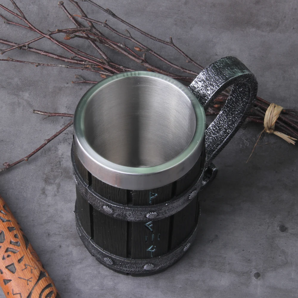 Viking Dragon Ship Beer Mug – Nordic Wooden Skull Tankard (600ml) Viking Dragon Ship Beer Mug – Nordic Wooden Skull Tankard (600ml)