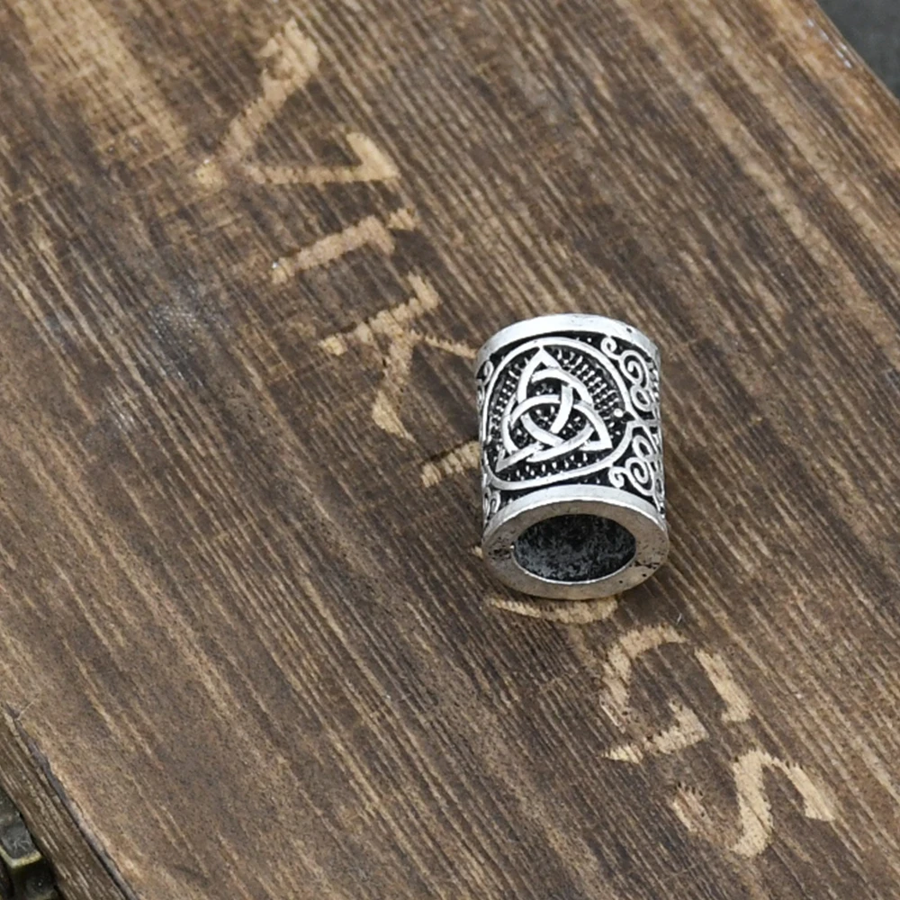 Odin’s Raven Skull & Viking Rune Beard Beads – Valknut, Vegvisir, Trinity Knot, Hair & Bracelet DIY Charms