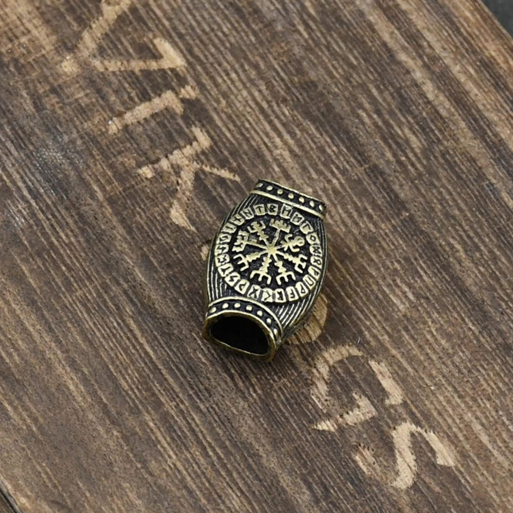 Odin’s Raven Skull & Viking Rune Beard Beads – Valknut, Vegvisir, Trinity Knot, Hair & Bracelet DIY Charms