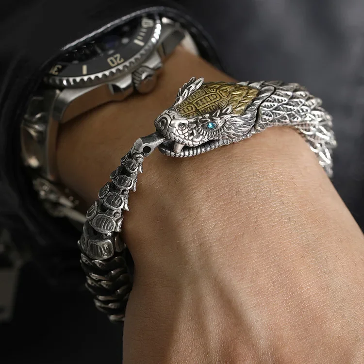 Buddhastone Trendy European and American Snake Bone Bracelet for Men and Women Personalized Retro and Versatile Gift Accessories Buddhastone Trendy European and American Snake Bone Bracelet for Men and Women Personalized Retro and Versatile Gift Accessories