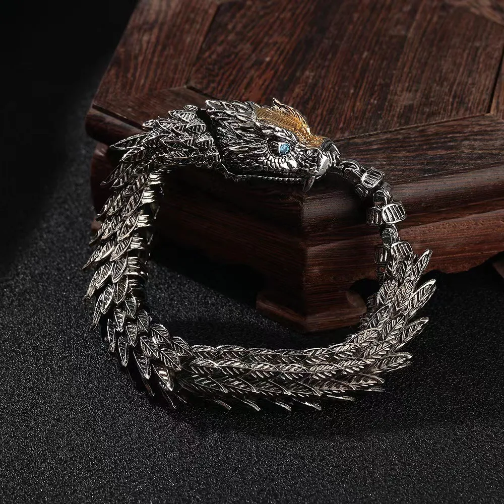 Buddhastone Trendy European and American Snake Bone Bracelet for Men and Women Personalized Retro and Versatile Gift Accessories Buddhastone Trendy European and American Snake Bone Bracelet for Men and Women Personalized Retro and Versatile Gift Accessories