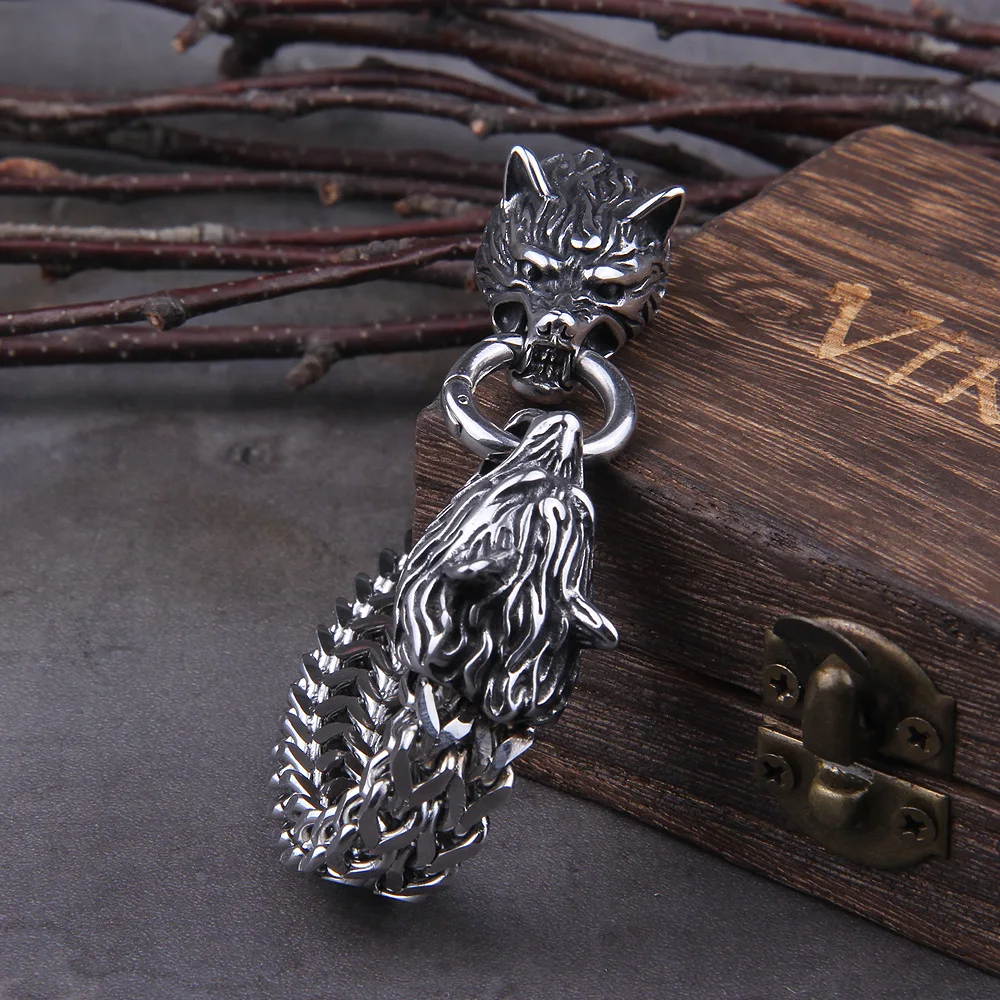 Never Fade Rock Viking Wolf Charm Bracelet Men's Stainless Steel Mesh Chain Gold Wolf Punk Jewelry without box Never Fade Rock Viking Wolf Charm Bracelet Men's Stainless Steel Mesh Chain Gold Wolf Punk Jewelry without box
