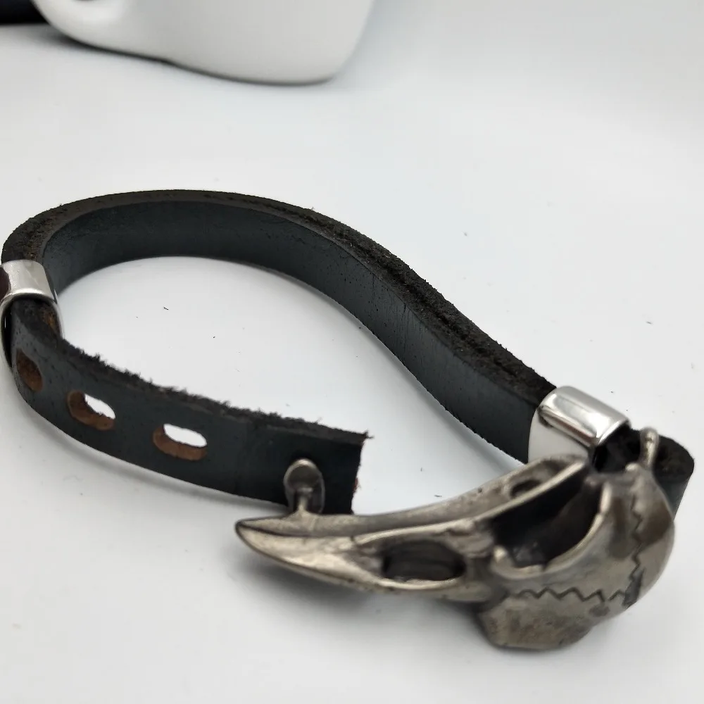 Viking Odin Raven Stainless Steel Viking Jewelry Wicca Skull Men Slavic Leather Bracelet Vikings Accessories Vikingos Bangle Adj Viking Odin Raven Stainless Steel Viking Jewelry Wicca Skull Men Slavic Leather Bracelet Vikings Accessories Vikingos Bangle Adj
