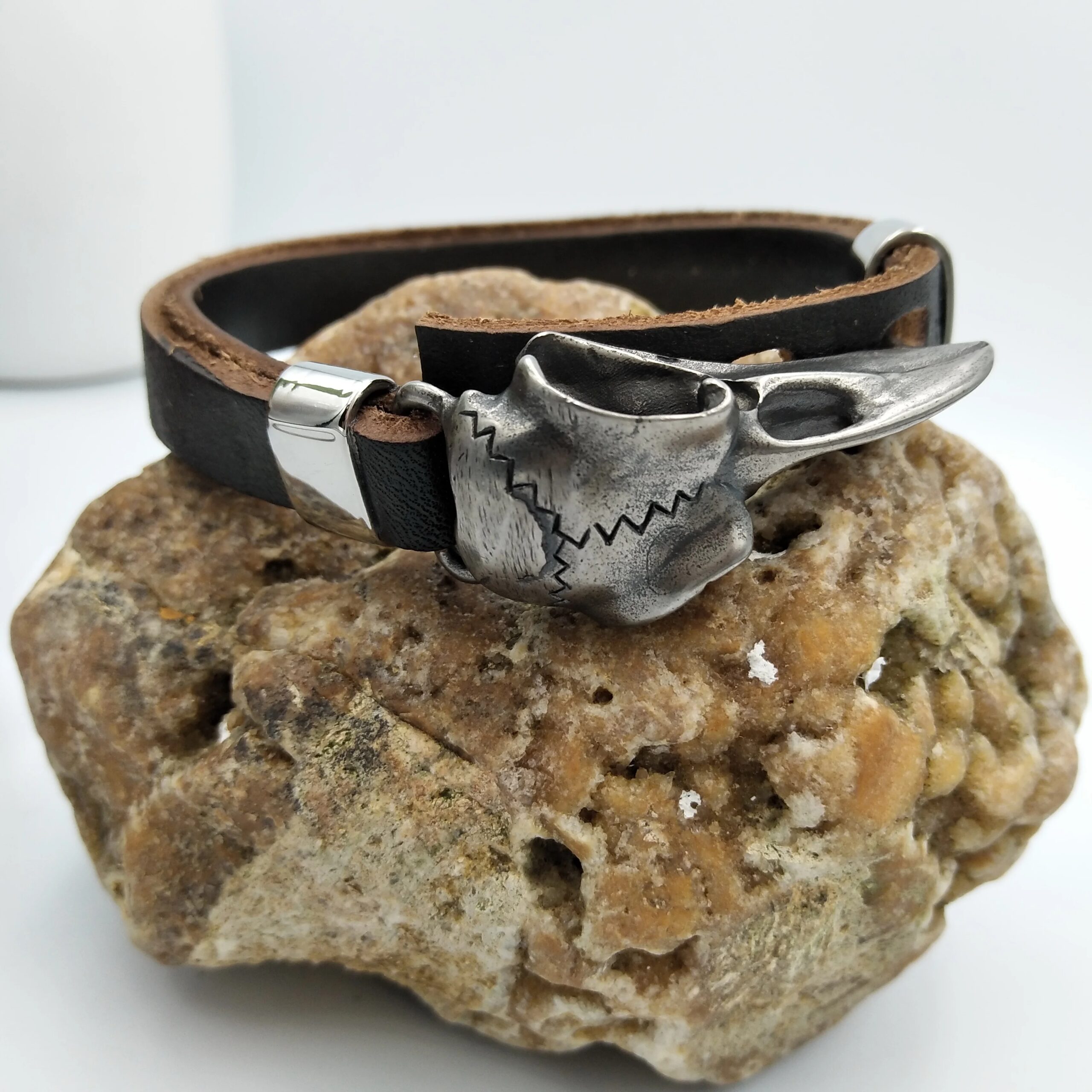 Viking Odin Raven Stainless Steel Viking Jewelry Wicca Skull Men Slavic Leather Bracelet Vikings Accessories Vikingos Bangle Adj Viking Odin Raven Stainless Steel Viking Jewelry Wicca Skull Men Slavic Leather Bracelet Vikings Accessories Vikingos Bangle Adj