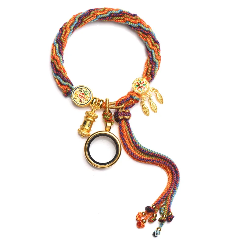 Hand-woven Tibetan Style Bracelet Zakiram Bracelet Green Tara Five Master Thangka Bracelet Tibetan Bracelet For Women Men Hand-woven Tibetan Style Bracelet Zakiram Bracelet Green Tara Five Master Thangka Bracelet Tibetan Bracelet For Women Men