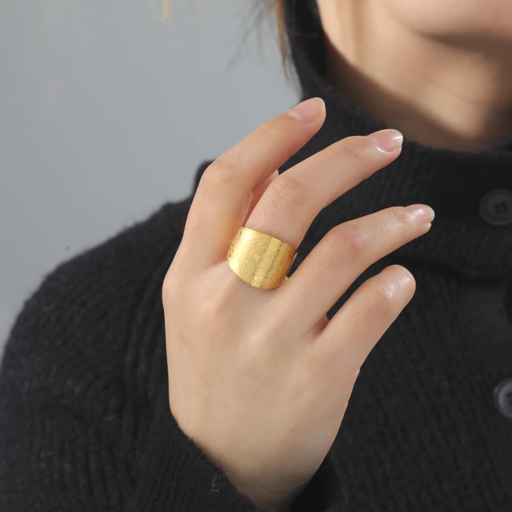 Dawapara Seal of The 7 Archangels Protection Ring Amulet Metatron Cube Lilith Symbol The Secrets of King Solomon Vintage Jewelry