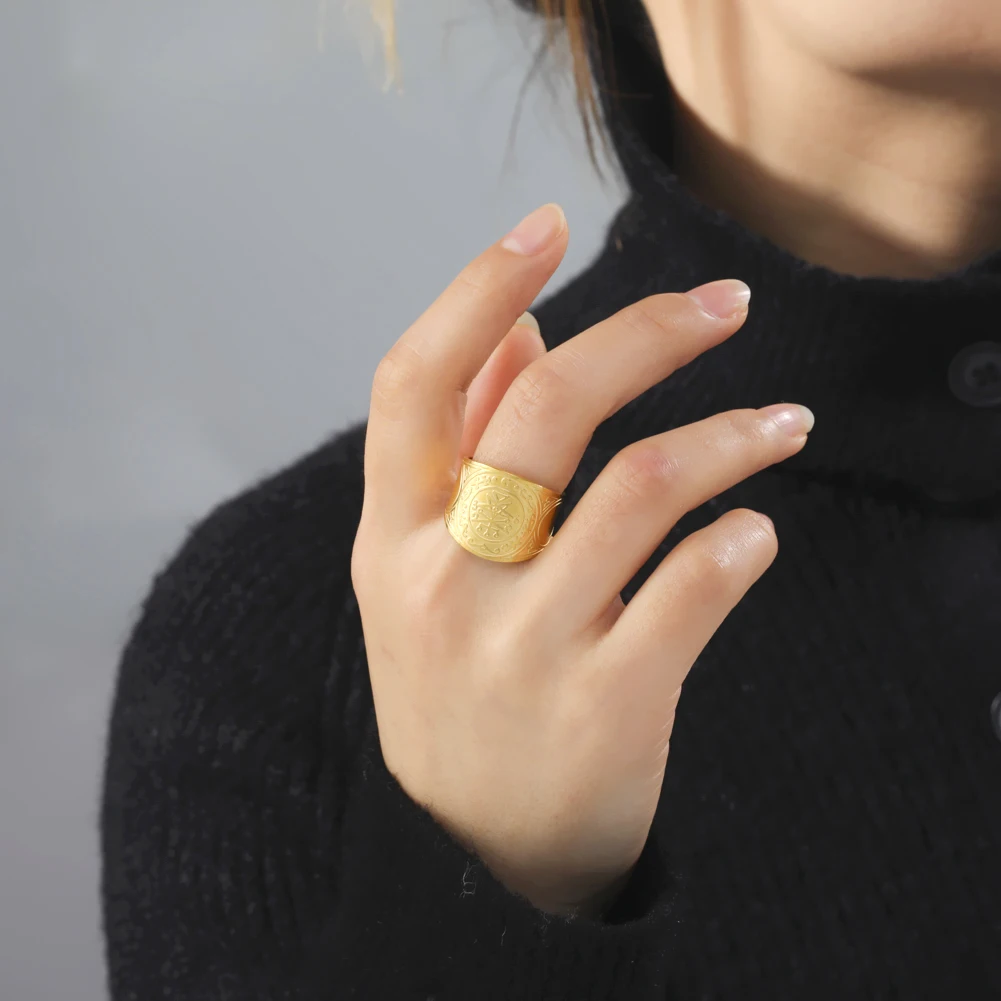 Dawapara Seal of The 7 Archangels Protection Ring Amulet Metatron Cube Lilith Symbol The Secrets of King Solomon Vintage Jewelry