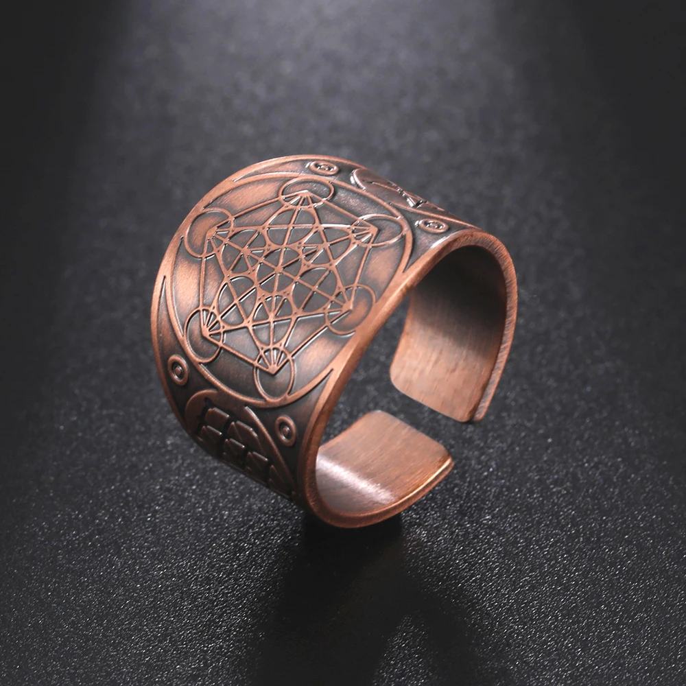Dawapara Seal of The 7 Archangels Protection Ring Amulet Metatron Cube Lilith Symbol The Secrets of King Solomon Vintage Jewelry