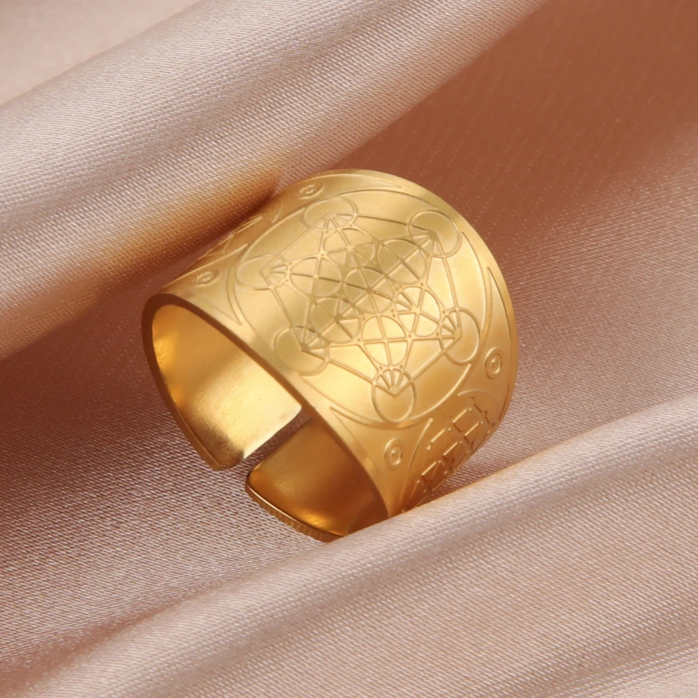 Dawapara Seal of The 7 Archangels Protection Ring Amulet Metatron Cube Lilith Symbol The Secrets of King Solomon Vintage Jewelry