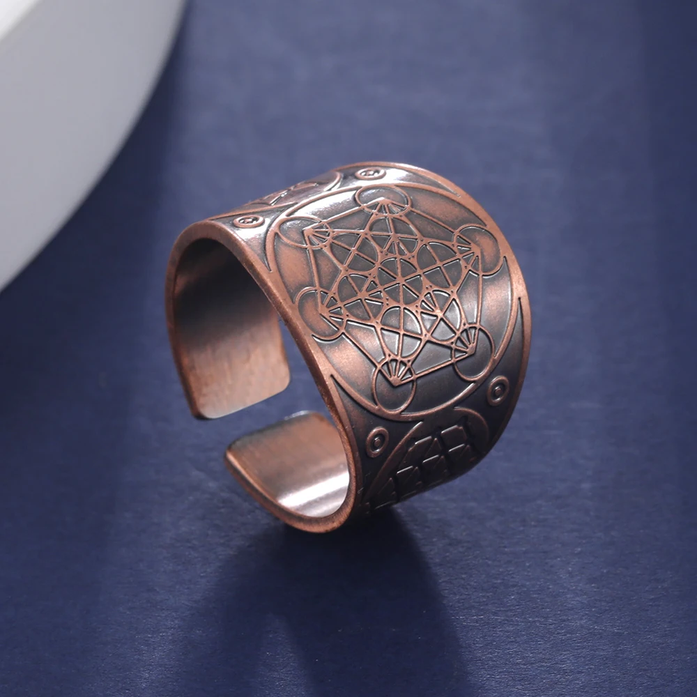 Dawapara Seal of The 7 Archangels Protection Ring Amulet Metatron Cube Lilith Symbol The Secrets of King Solomon Vintage Jewelry
