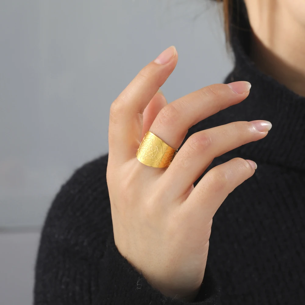 Dawapara Seal of The 7 Archangels Protection Ring Amulet Metatron Cube Lilith Symbol The Secrets of King Solomon Vintage Jewelry