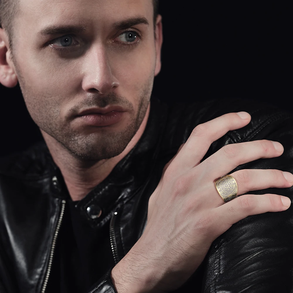 Dawapara Seal of The 7 Archangels Protection Ring Amulet Metatron Cube Lilith Symbol The Secrets of King Solomon Vintage Jewelry