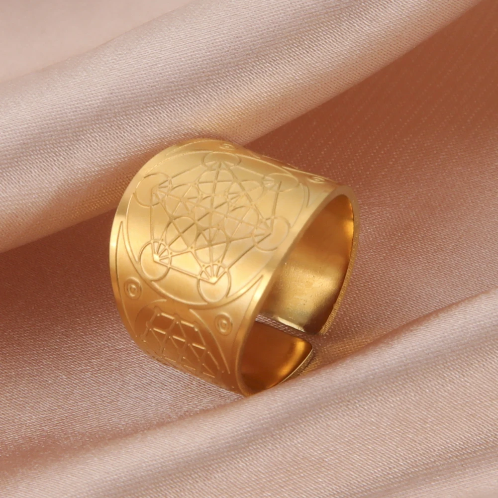 Dawapara Seal of The 7 Archangels Protection Ring Amulet Metatron Cube Lilith Symbol The Secrets of King Solomon Vintage Jewelry