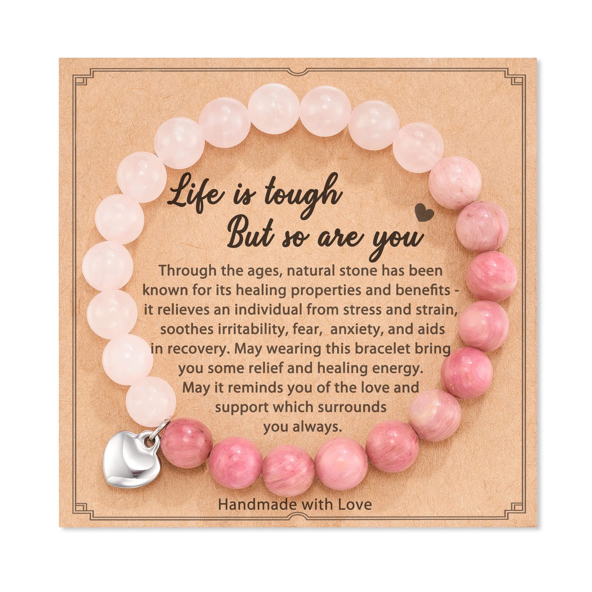 Female Pink Zebra Bead Bracelet. Gift to Daughter and Mother Nana Natural Crystal Stone Healing Spirit Bracelet Female Pink Zebra Bead Bracelet. Gift to Daughter and Mother Nana Natural Crystal Stone Healing Spirit Bracelet