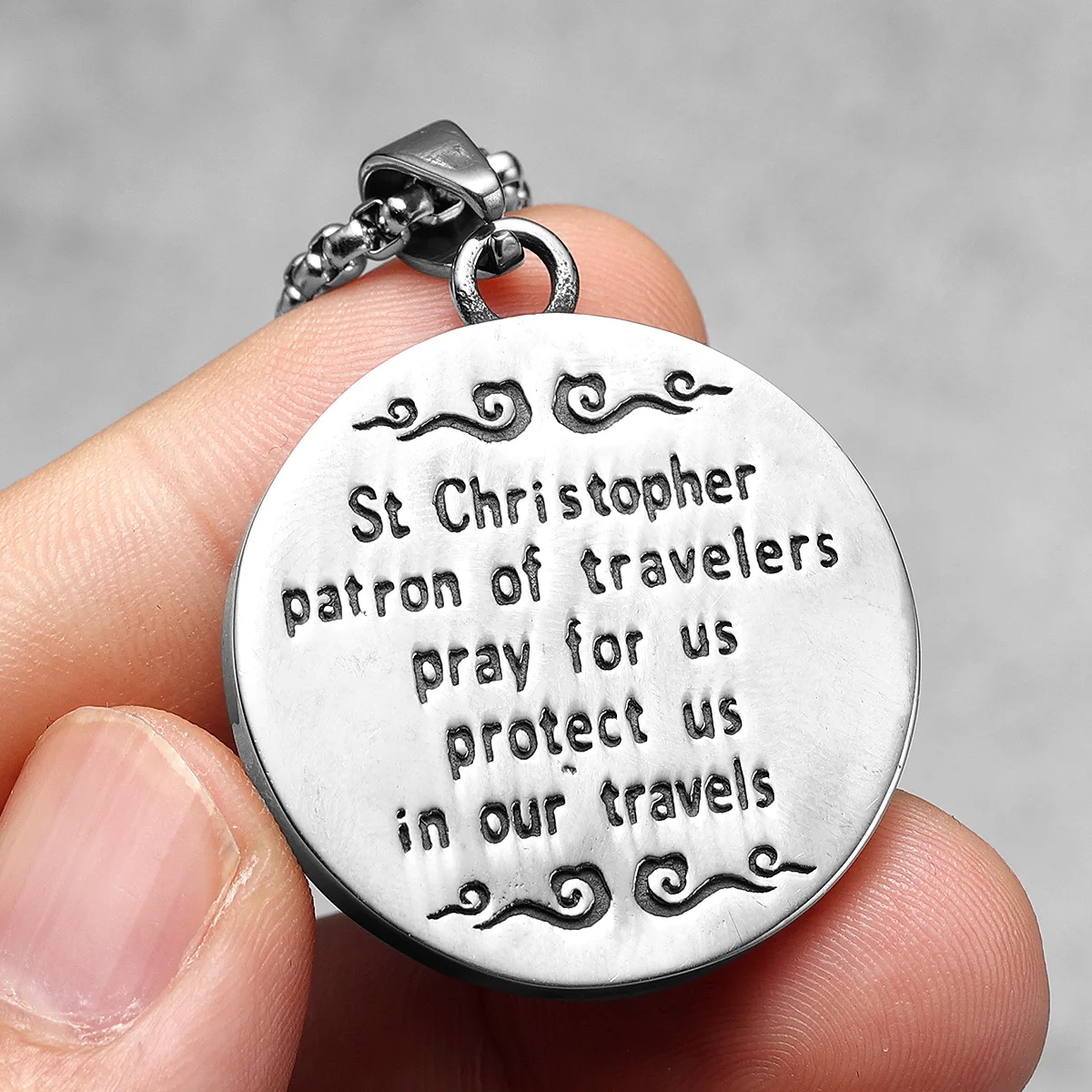 St.Christopher Rero Amulets Stainless Steel Men Necklaces Pendant Chain Punk For Women Fashion Jewelry Gifts Wholesale St.Christopher Rero Amulets Stainless Steel Men Necklaces Pendant Chain Punk For Women Fashion Jewelry Gifts Wholesale