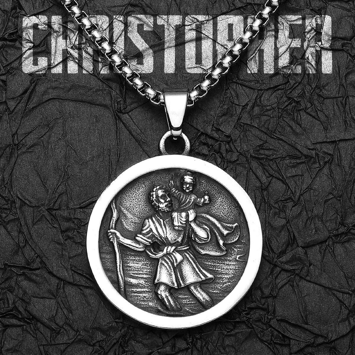 St.Christopher Rero Amulets Stainless Steel Men Necklaces Pendant Chain Punk For Women Fashion Jewelry Gifts Wholesale